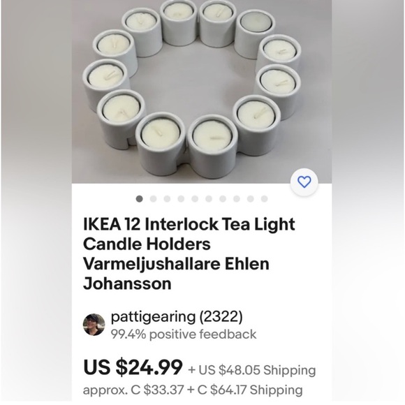 IKEA interlocking white ceramic candle holder! Varmeljushallare Ehlen Johansson - Picture 9 of 12